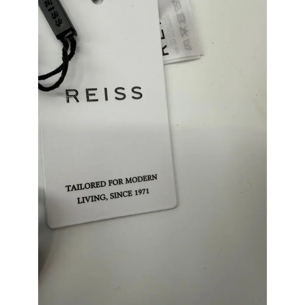 REISS Callie Printed Triangle Bikini Top Size 4 NEW $90 Blue Swimwear Swim